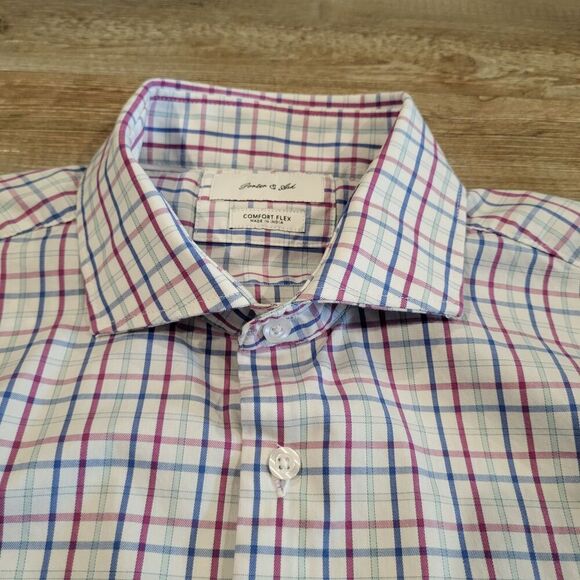 Porter & Ash Spread Collar Long Sleeved Button Down Dress Shirt Mens Size XL - Picture 4 of 9